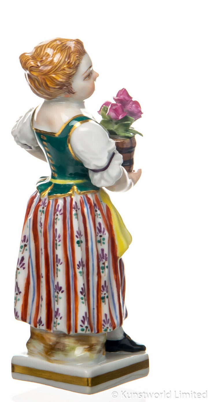 マイセン人形　植木鉢を持つ庭師の子供　ヴィクトル・アシエ作 　一級品