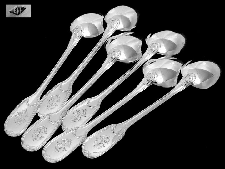 Puiforcat French Sterling Silver Dessert Flatware Set 12 pc Neoclassical
