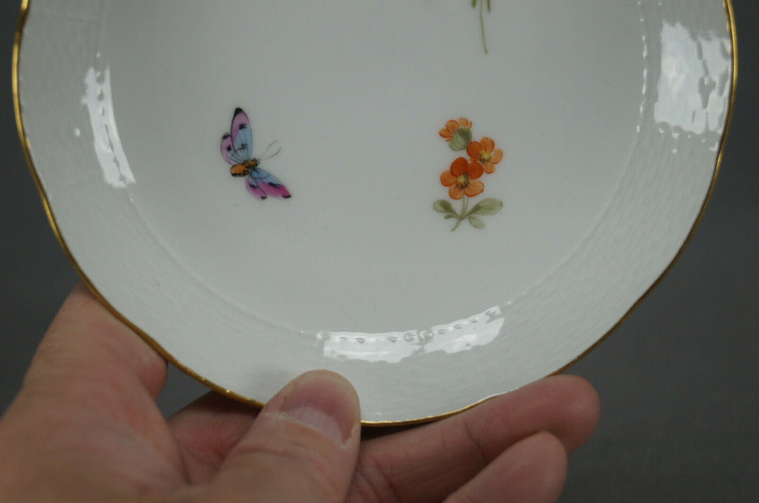 KPM Berlin Hand Painted Dresden Floral Butterfly & Gold Tea Cup & Saucer F