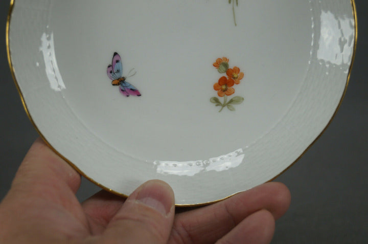 KPM Berlin Hand Painted Dresden Floral Butterfly & Gold Tea Cup & Saucer F