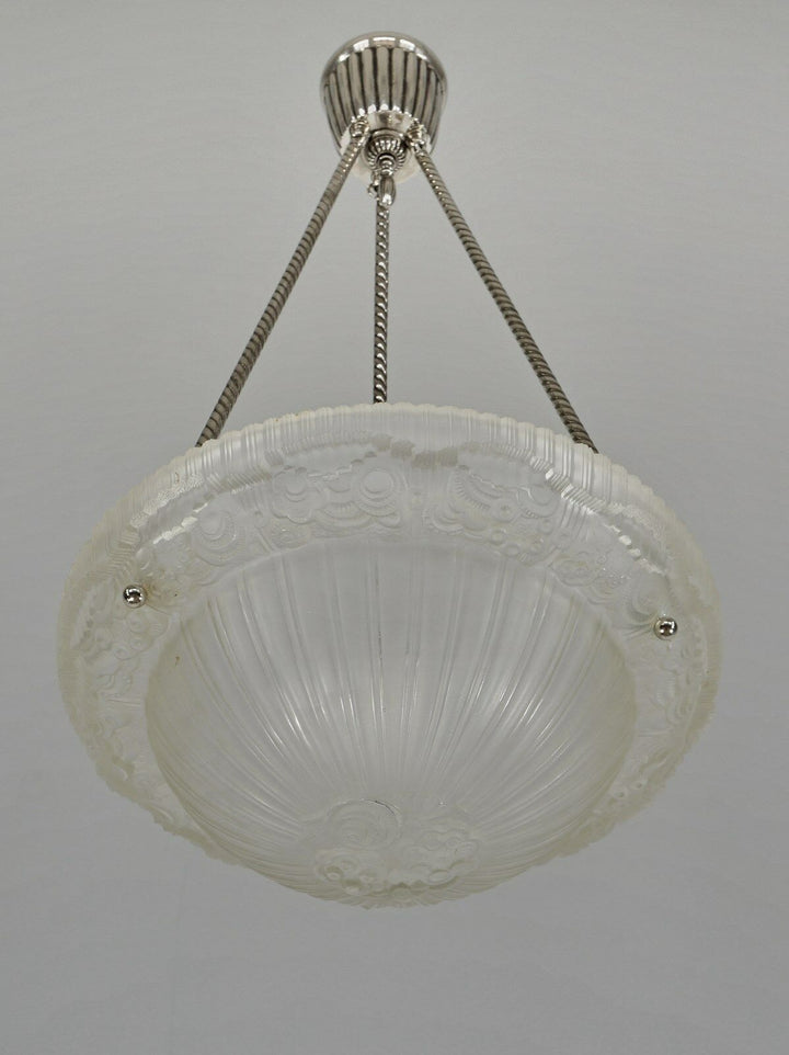 LELEU : FRENCH 1925 ART DECO CHANDELIER ......... 1930 pendant lamp lampe JEHEL