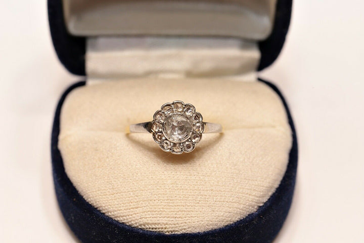 アンティーク オリジナル ヴィクトリアン ナチュラルローズカットダイヤモンド 14K リング