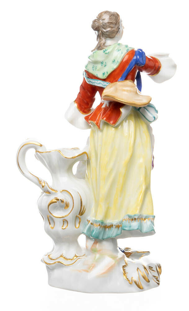 マイセン フィギュリン 花瓶の横に立つ羊飼いの女性 J.J.