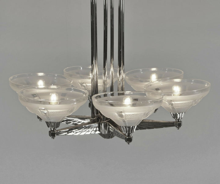 FRENCH 1930 ART DECO CHANDELIER by H.Fournet ...... lamp muller degué era France