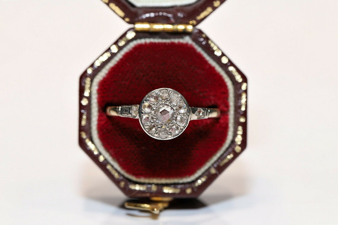 アンティーク オリジナル ヴィクトリアン 18K ナチュラルローズカットダイヤモンドのリング