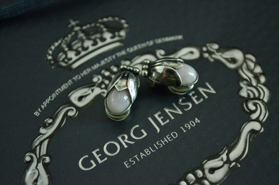 ジョージジェンセン(Georg Jensen)　シルバーイヤークリップ　ローズクォーツ　2011年