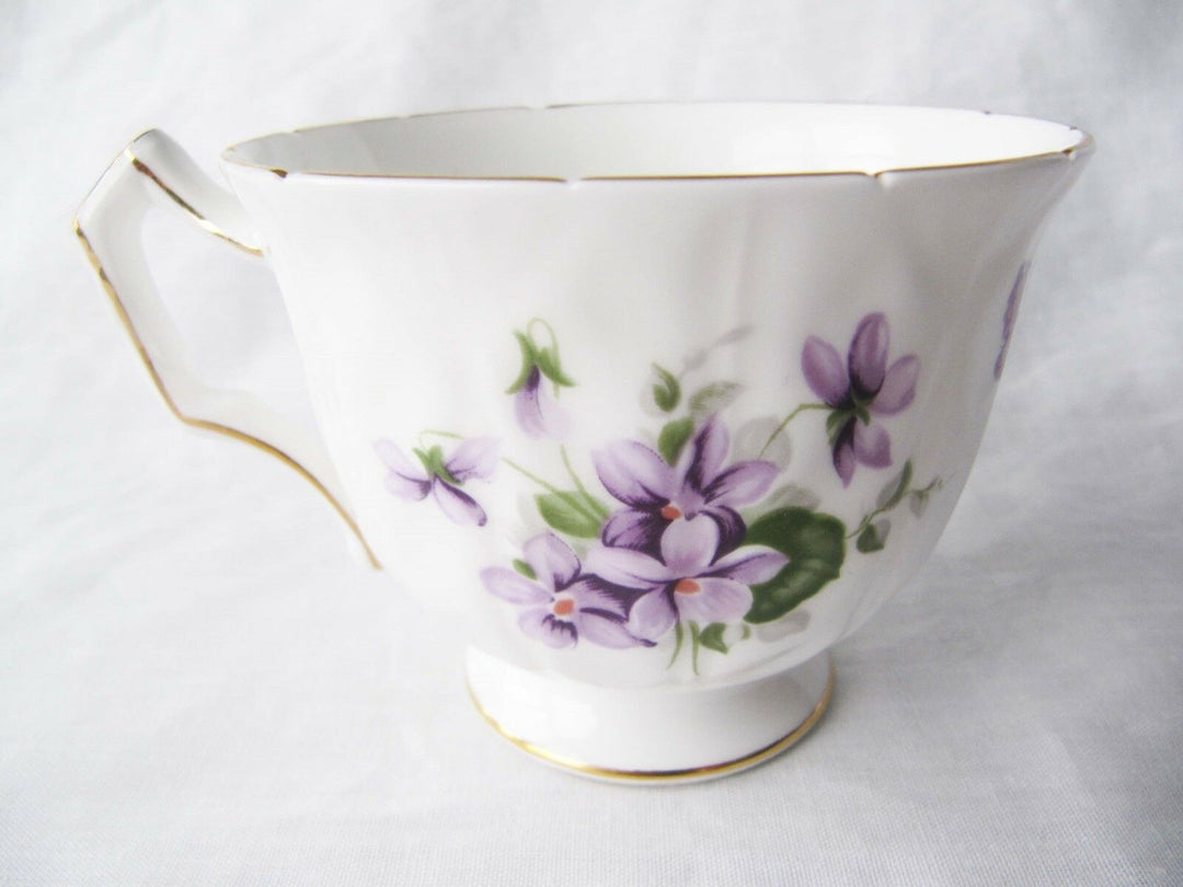 Aynsley Embossed Cup Saucer - Violets Butterfly Pattern