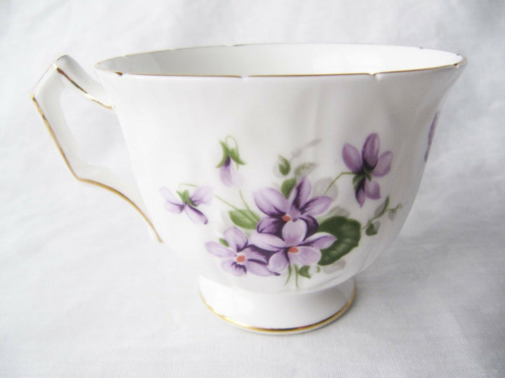Aynsley Embossed Cup Saucer - Violets Butterfly Pattern