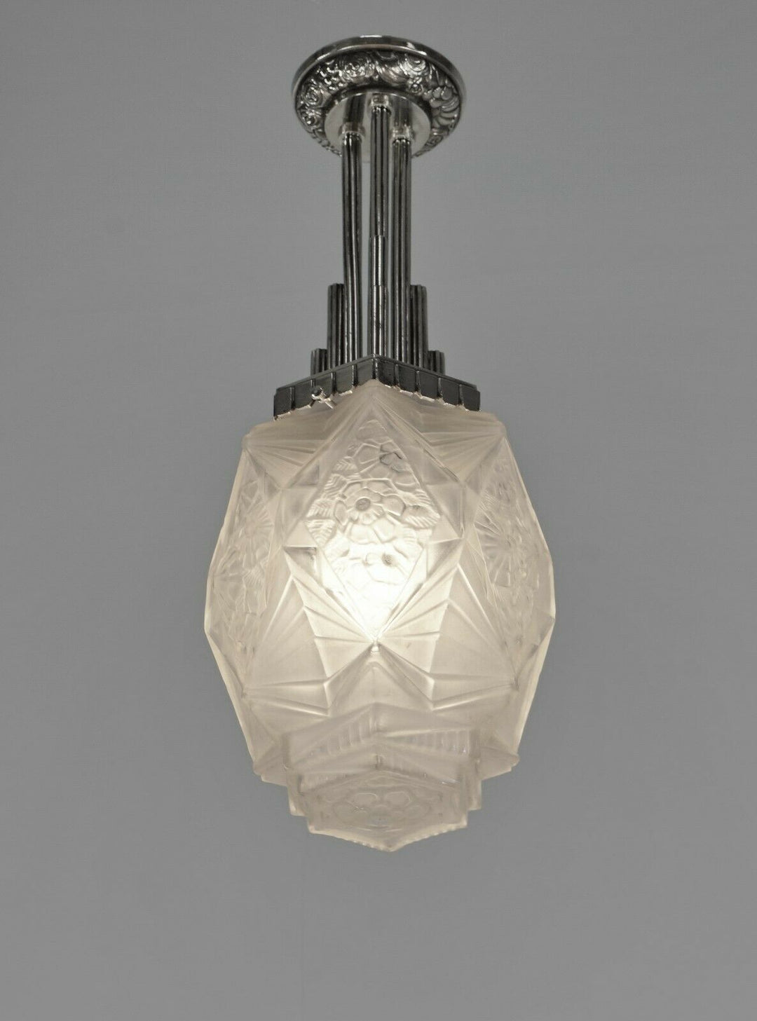 GAUTHIER EJG : 1930 FRENCH ART DECO LANTERN ...... lamp pendant France degué era