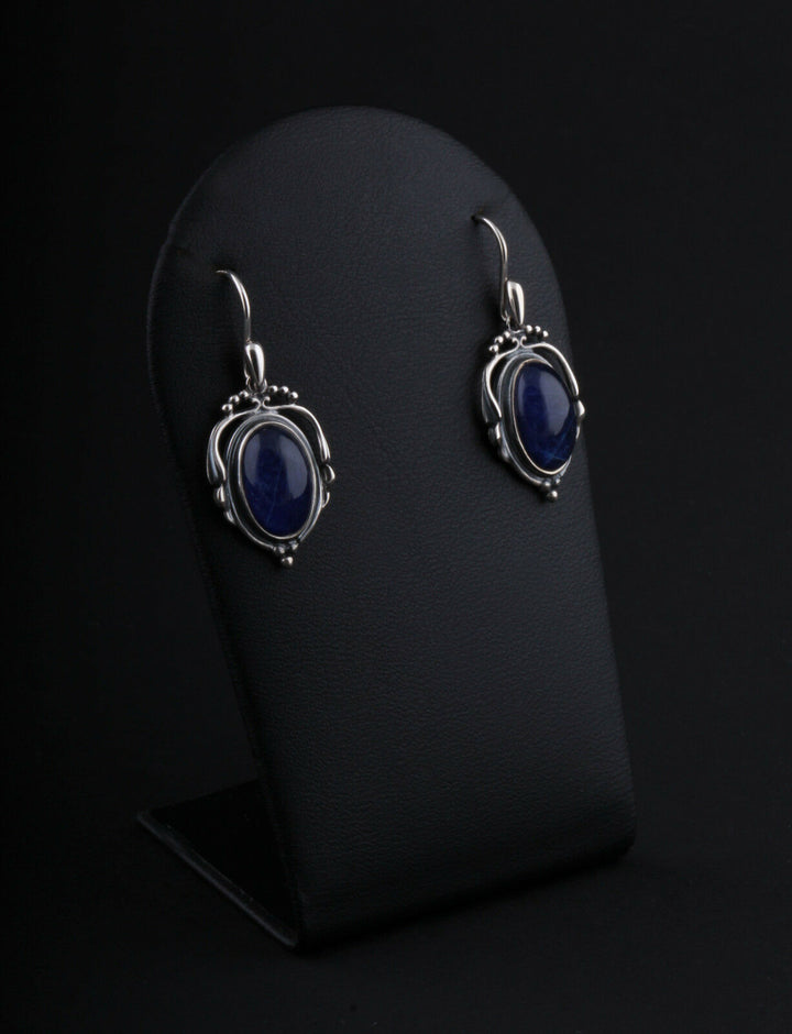 GEORG JENSEN Sterling Silver Earrings of The Year 2017 w. Sodalite / Rockcrystal