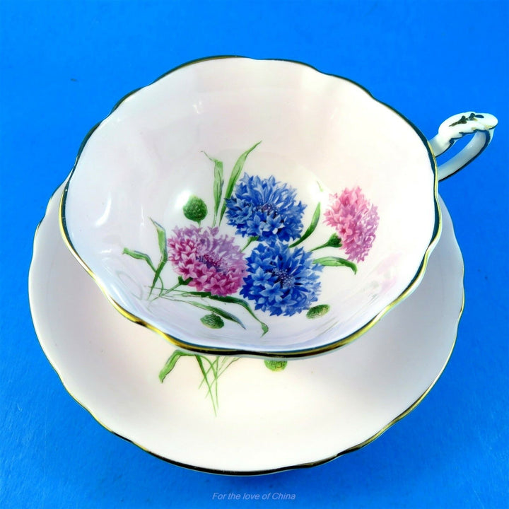 パラゴン　ライトピンクに輝くコーンフラワー　カップ&ソーサー