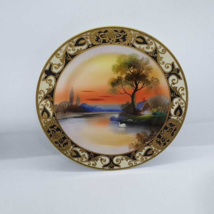 STUNNING HAND PAINTED AND GILD NORITAKE TRIO