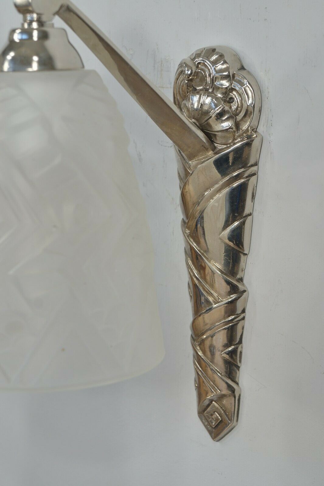 SCHNEIDER : PAIR OF 1930 FRENCH ART DECO WALL SCONCES .. lights lamp 1925 muller