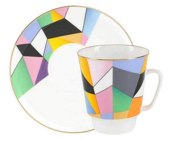 インペリアルポーセリン  ティーカップ ＆ ソーサー  モーション  "MOTION"  #1  ロモノーソフ  ボーンチャイナ