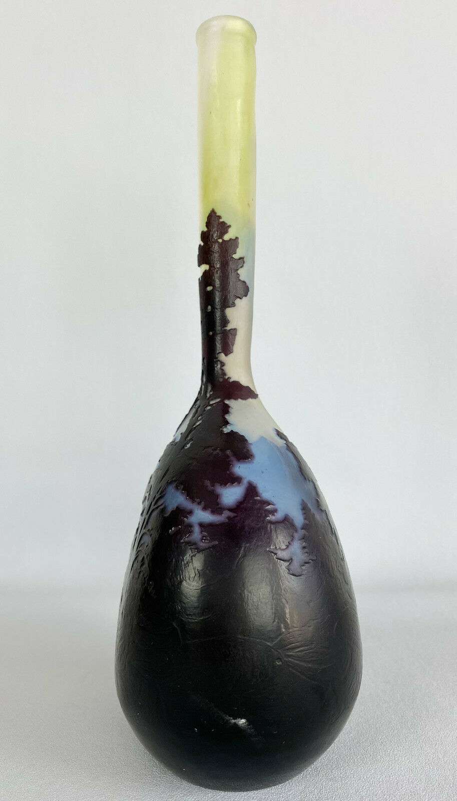 ÉMILE GALLÉ : VASE D'ÉPOQUE ART NOUVEAU - PAYSAGE VOSGIEN EN VERRE MULTICOUCHE