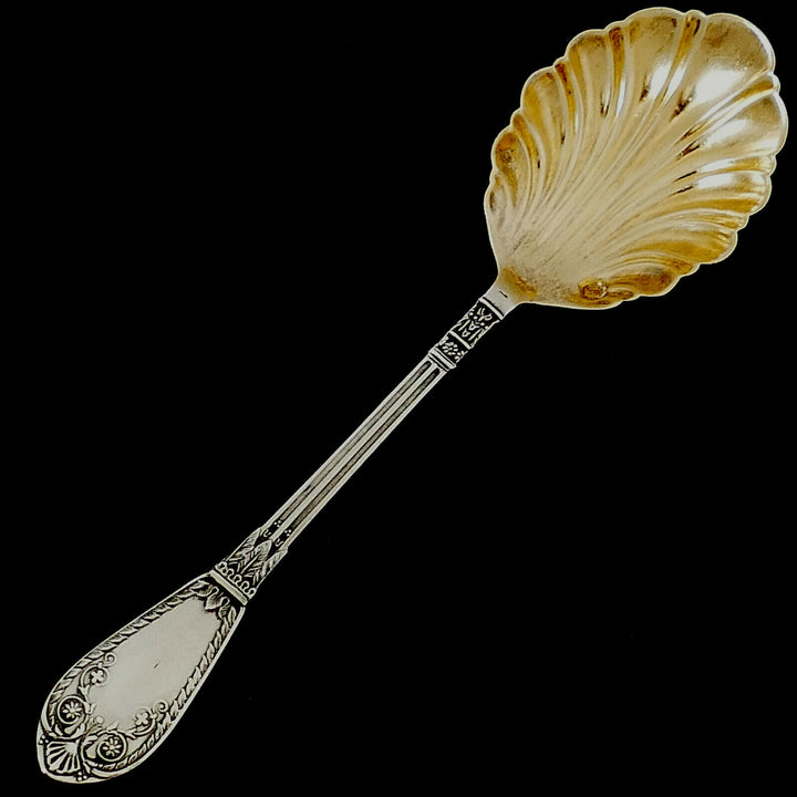 Barrier Fabulous French Sterling Silver 18k Gold Dessert Set 4 Pc, Box, Empire