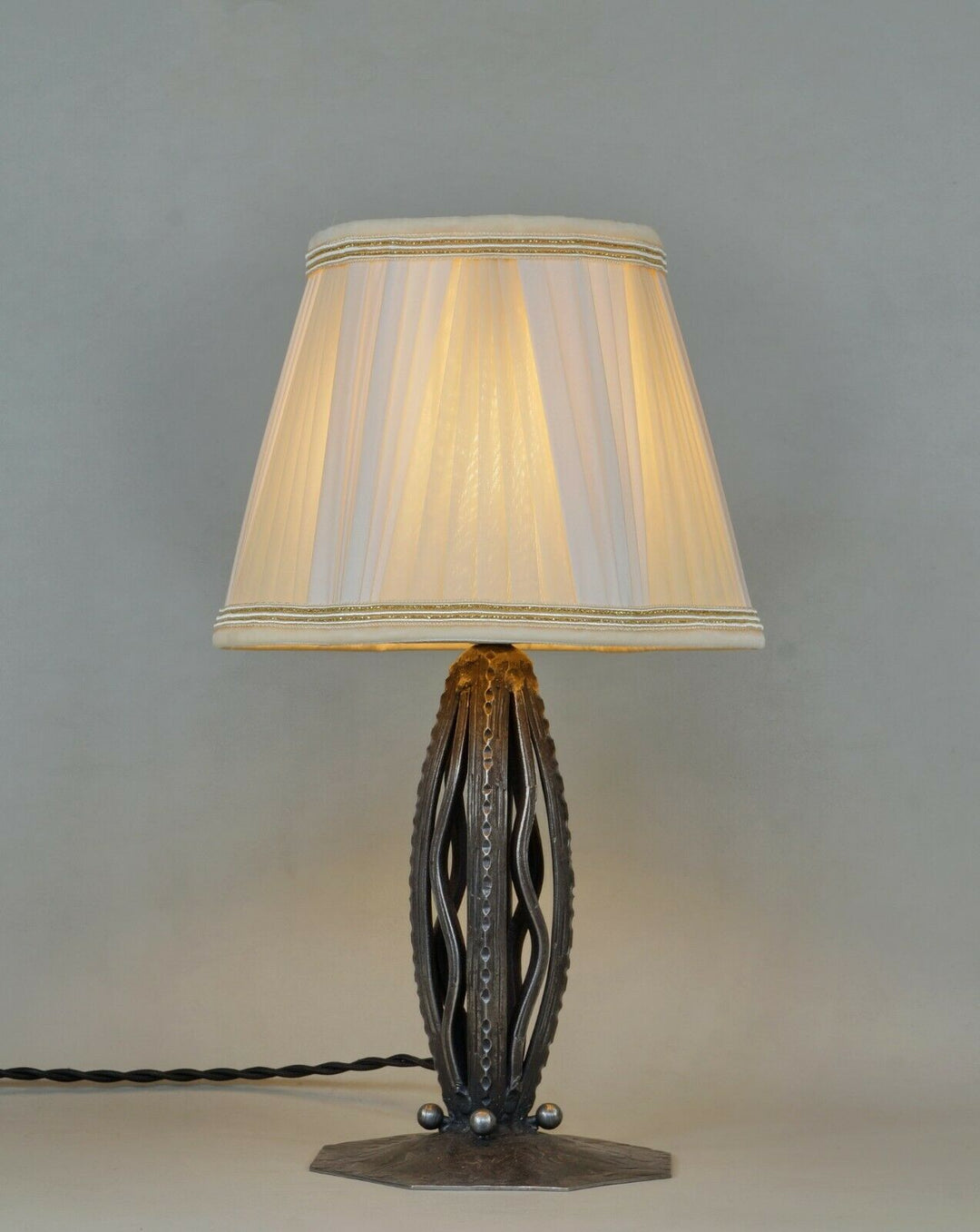 FRENCH 1930 ART DECO LAMP .. wrought iron ....................... 1925 France