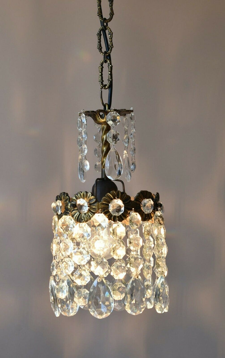 Christmas Sale Small Crystal Chandelier, Antique Vintage Wedding Lighting, Lamp