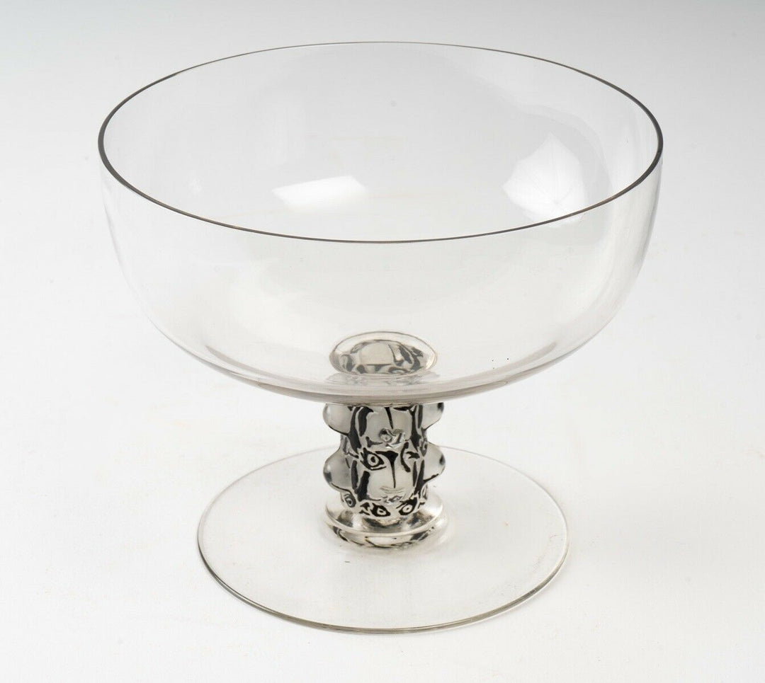 Coupe Saint Denis Verre Blanc Émaillé Noir R.Lalique René Lalique Glass Enamel