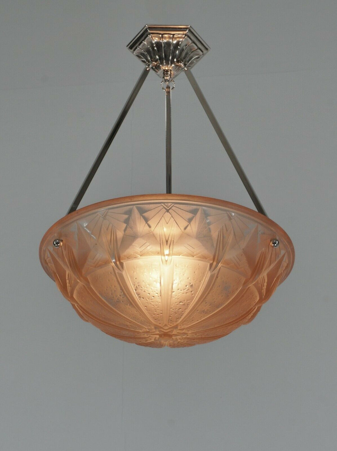 HETTIER VINCENT & MULLER : French art deco pendant ..... 1930 chandelier France
