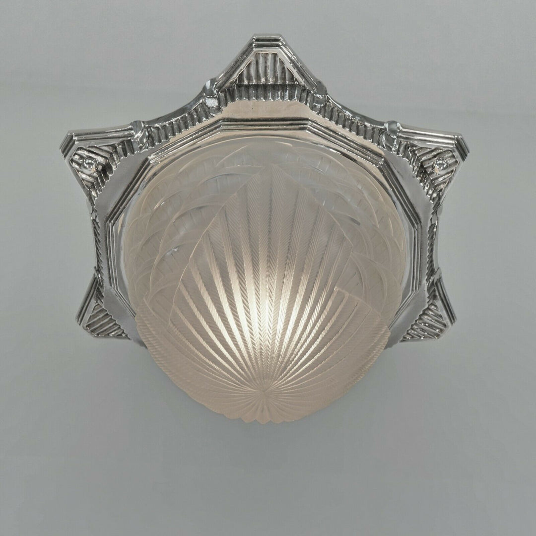 SCHNEIDER : FRENCH 1930 ART DECO FLUSH MOUNT pair available ........ lamp France