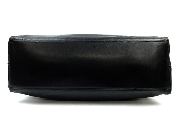 AUTH CHANEL BLACK CLASSIC LAMBSKIN TOTE SHOULDER BAG