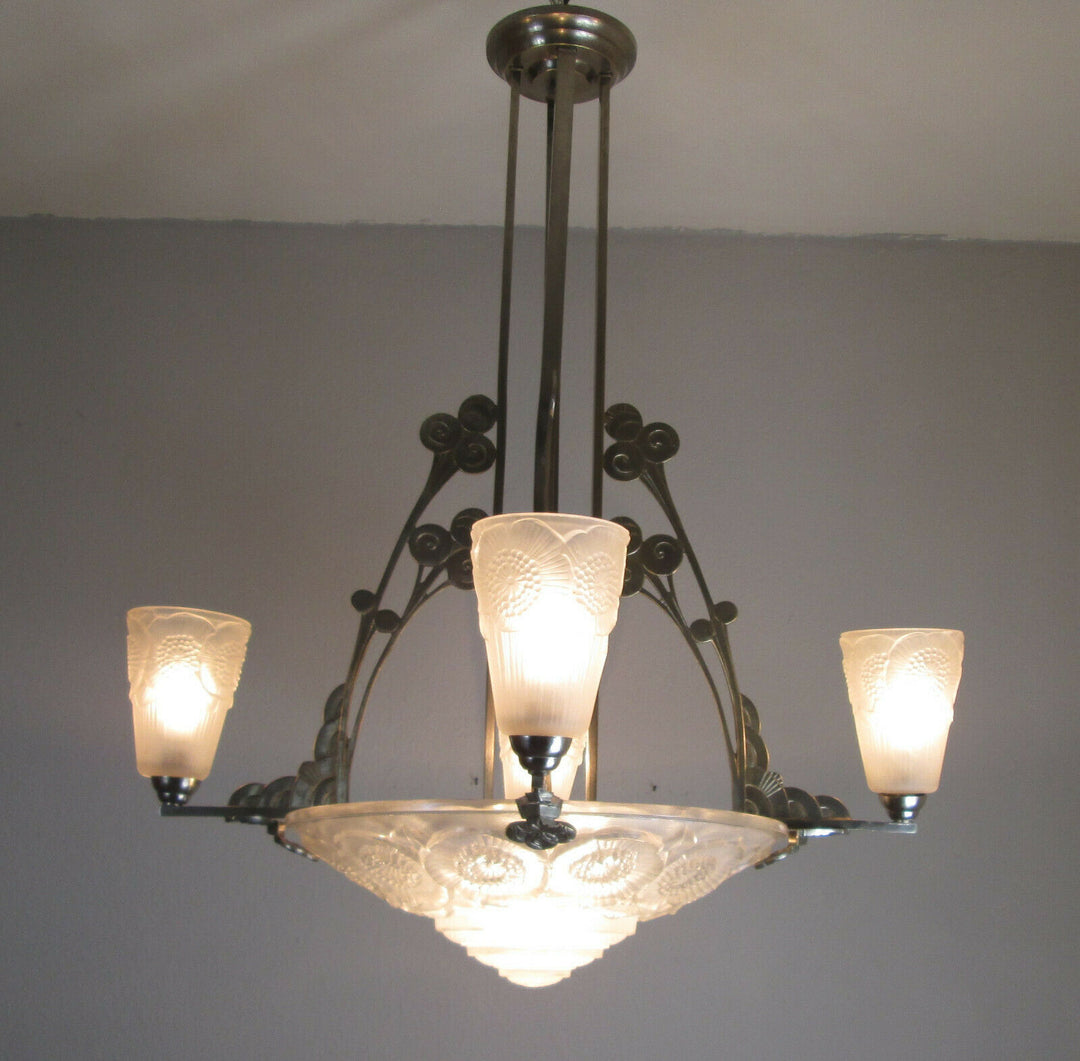 WONDERFUL FRENCH ART DECO CHANDELIER 1925 - VERDUN - FRANCE