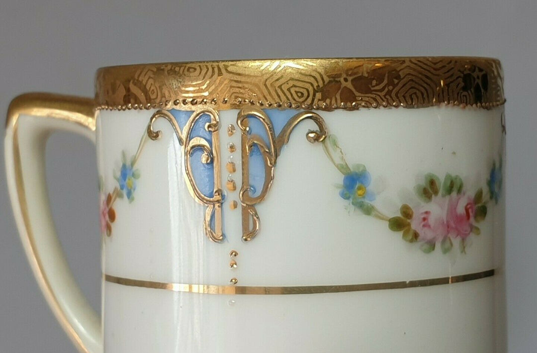 A Wonderful Rare Taisho Period Noritake Art Nouveau Demitasse Cup & Saucer