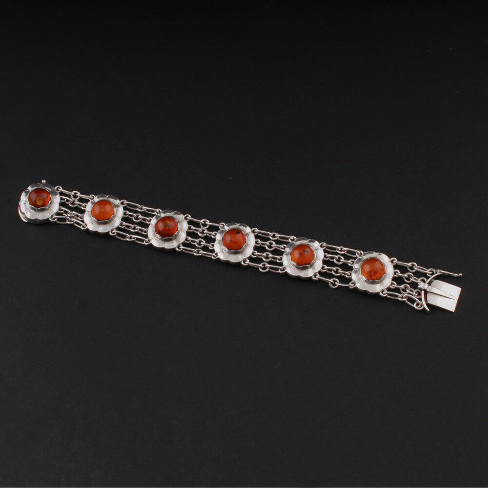 ジョージジェンセン　スターリングシルバー ブレスレット　アンバー＃31 ジョージジェンセン スターリングシルバー ブレスレット