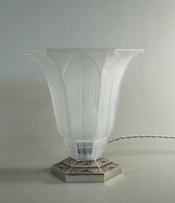 Pierre d'Avesn LORRAIN DAUM : a pair of French 1930 ART DECO lamps ........ lamp