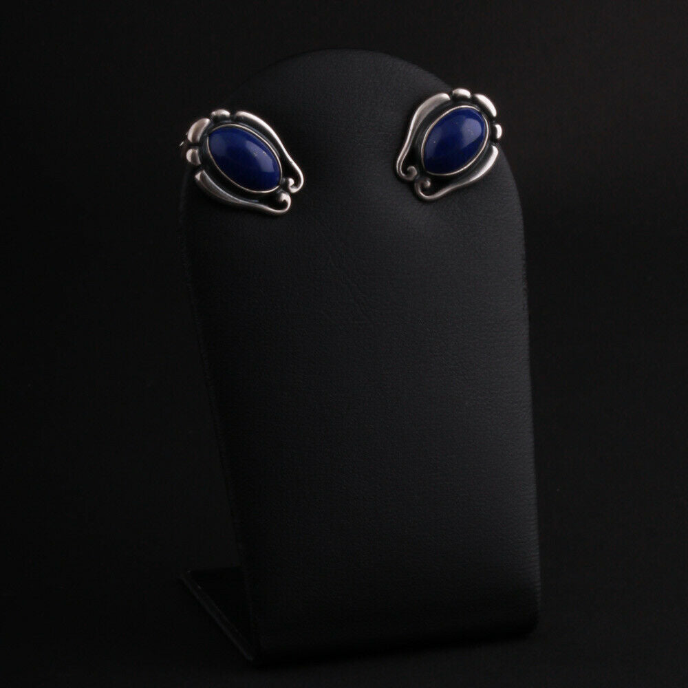 ジョージジェンセン(Georg Jensen)　シルバーイヤークリップ　ラピスラズリ　2009年