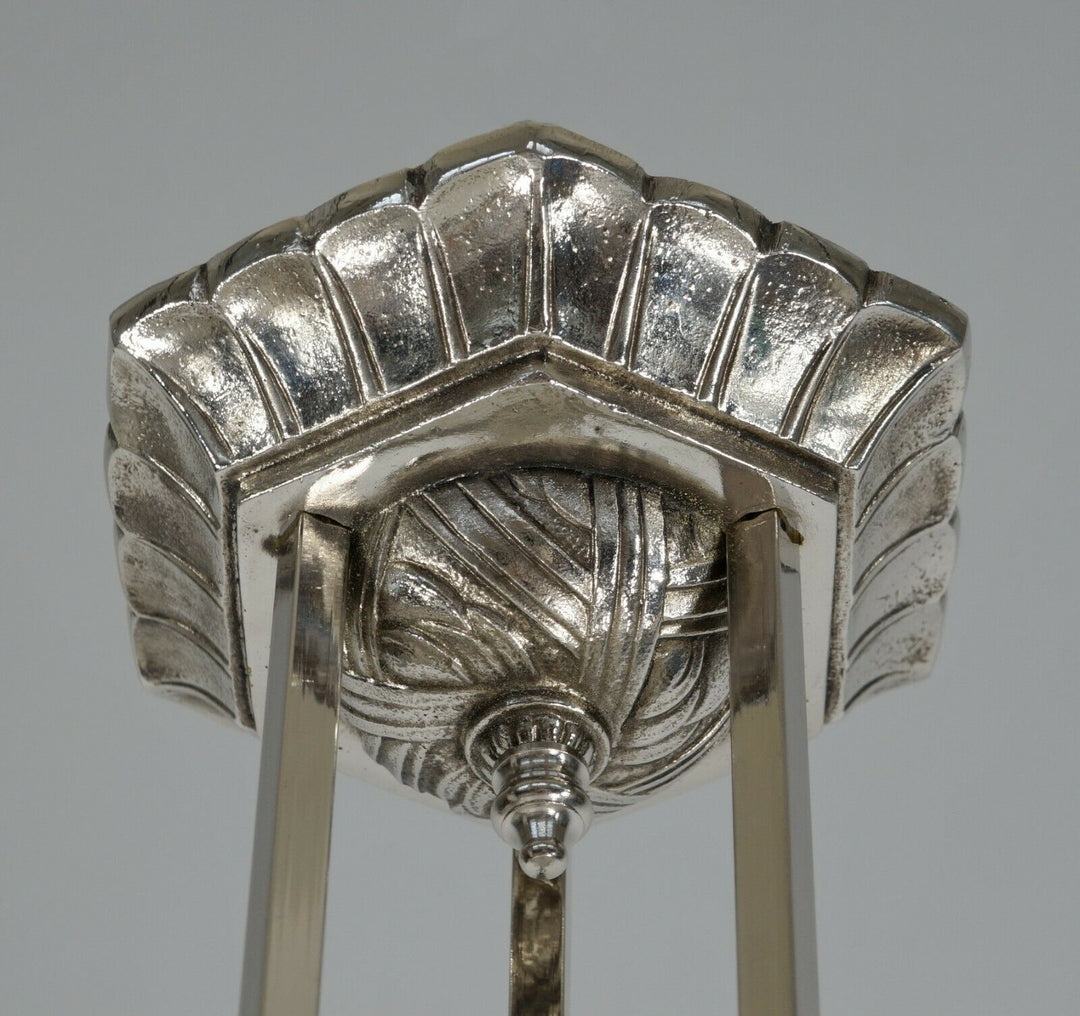LELEU : FRENCH 1930 ART DECO CHANDELIER .......... 1935 pendant lamp muller era