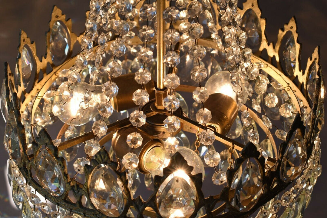 アンティーク/フレンチヴィンテージ クリスタルシャンデリア