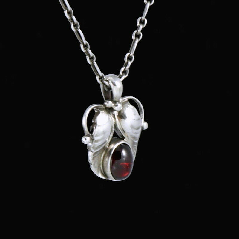 Georg Jensen. Sterling Silver Pendant of the Year with Garnet - Heritage 1994