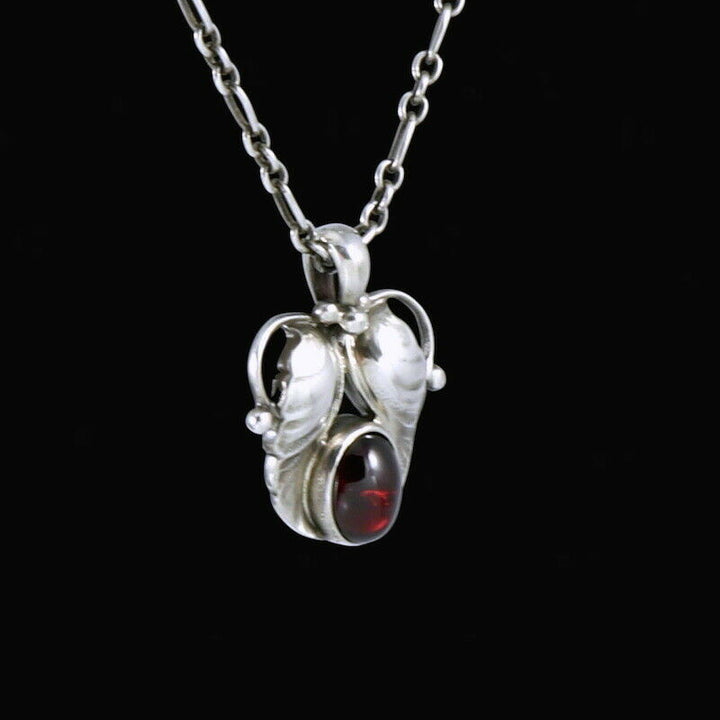 Georg Jensen. Sterling Silver Pendant of the Year with Garnet - Heritage 1994