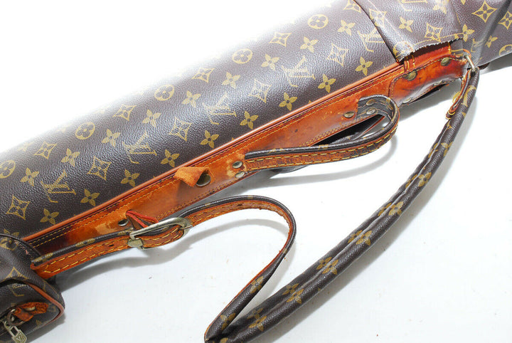 AUTH LOUIS VUITTON GOLF CLUB BAG MONOGRAM LEATHER VINTAGE