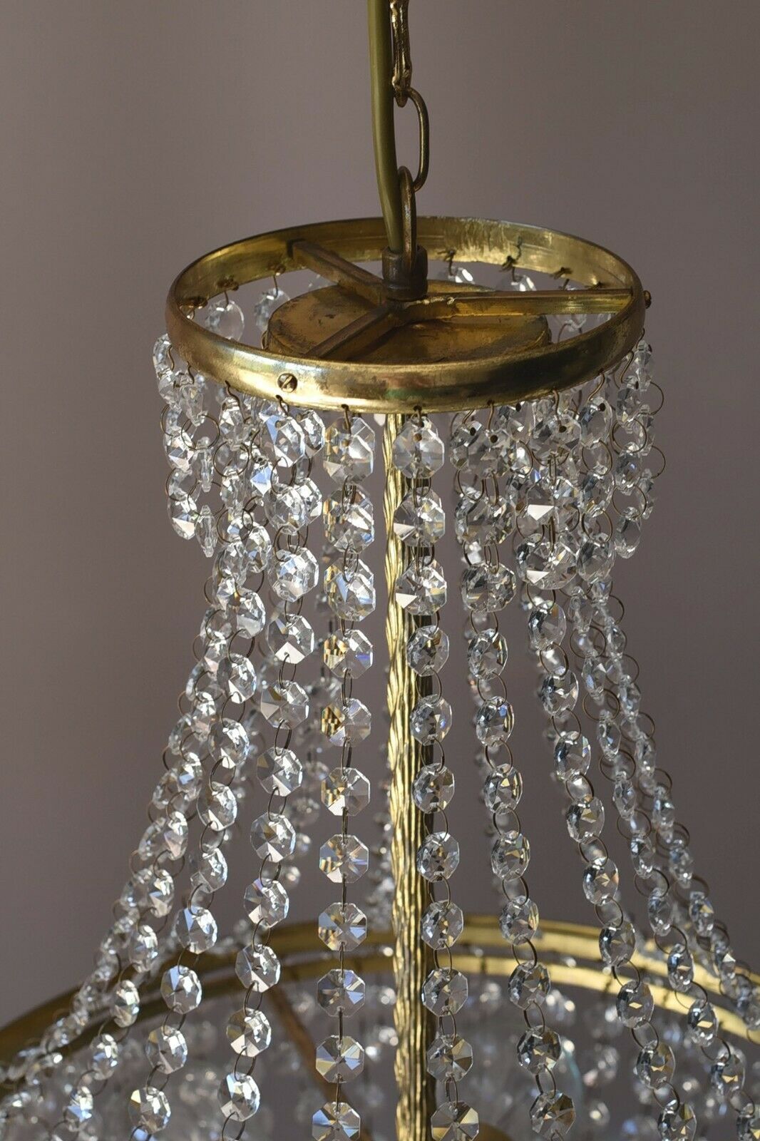 Empire Antique Style Vintage Crystal Chandelier, Home Lighting, Lamp, Pendant