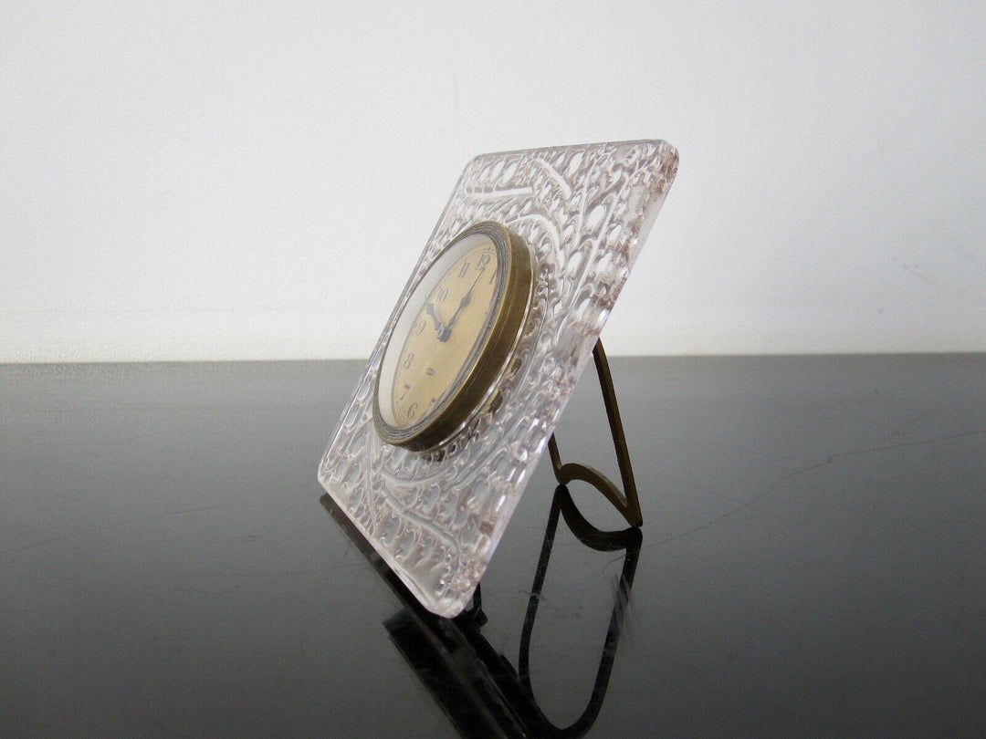 René Lalique : Pendulette Muguet art déco. R Lalique clock.