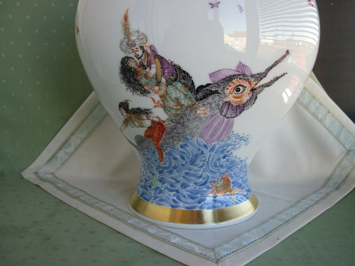 Schöne große Meissen Boden-Vase in Dekor 1001 Nacht