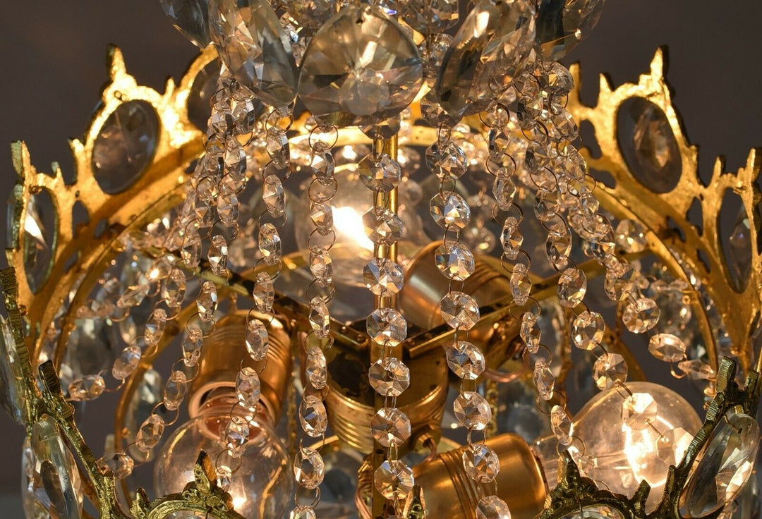 Brass Lighting Antique French Vintage Ceiling Living Room Bar Crystal Chandelier