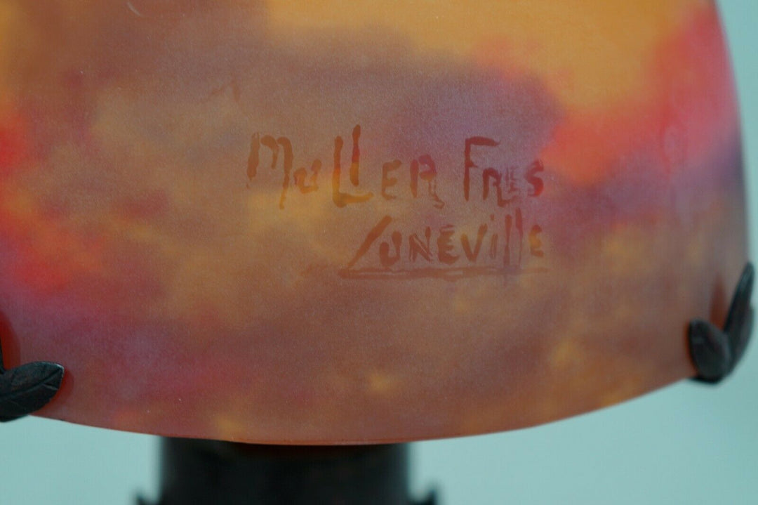 ミューラー兄弟　フランス製アールデコランプ　マッシュルーム型　錬鉄製　1925年　1930年