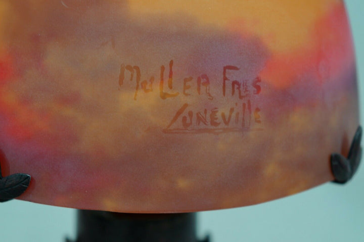 ミューラー兄弟　フランス製アールデコランプ　マッシュルーム型　錬鉄製　1925年　1930年