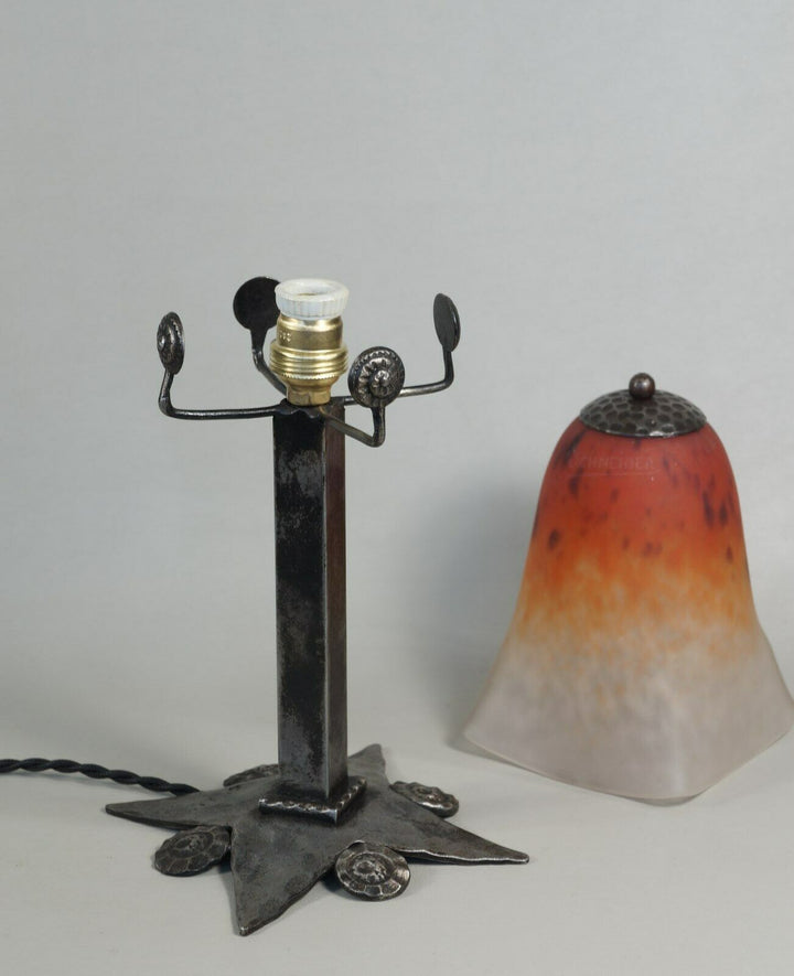ヴァスール＆シュナイダー兄弟　フランス製アールデコランプ　錬鉄製　1925年　1930年