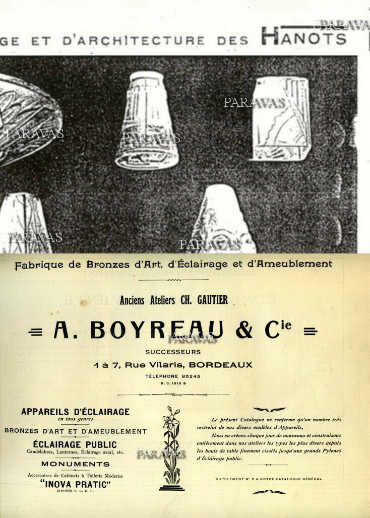 BOYREAU & HANOTS : French 1930 art deco lamp ....... muller daum era 1925 France