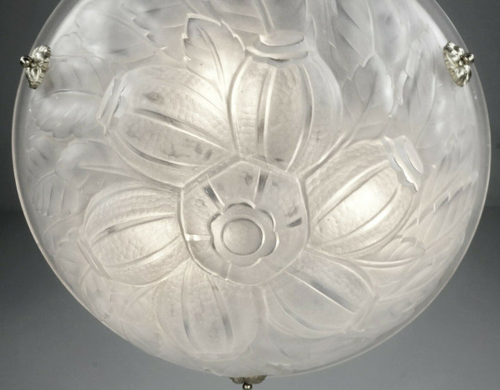 VERRERIE DES VOSGES : FRENCH ART DECO CHANDELIER ...... lustre lamp muller era