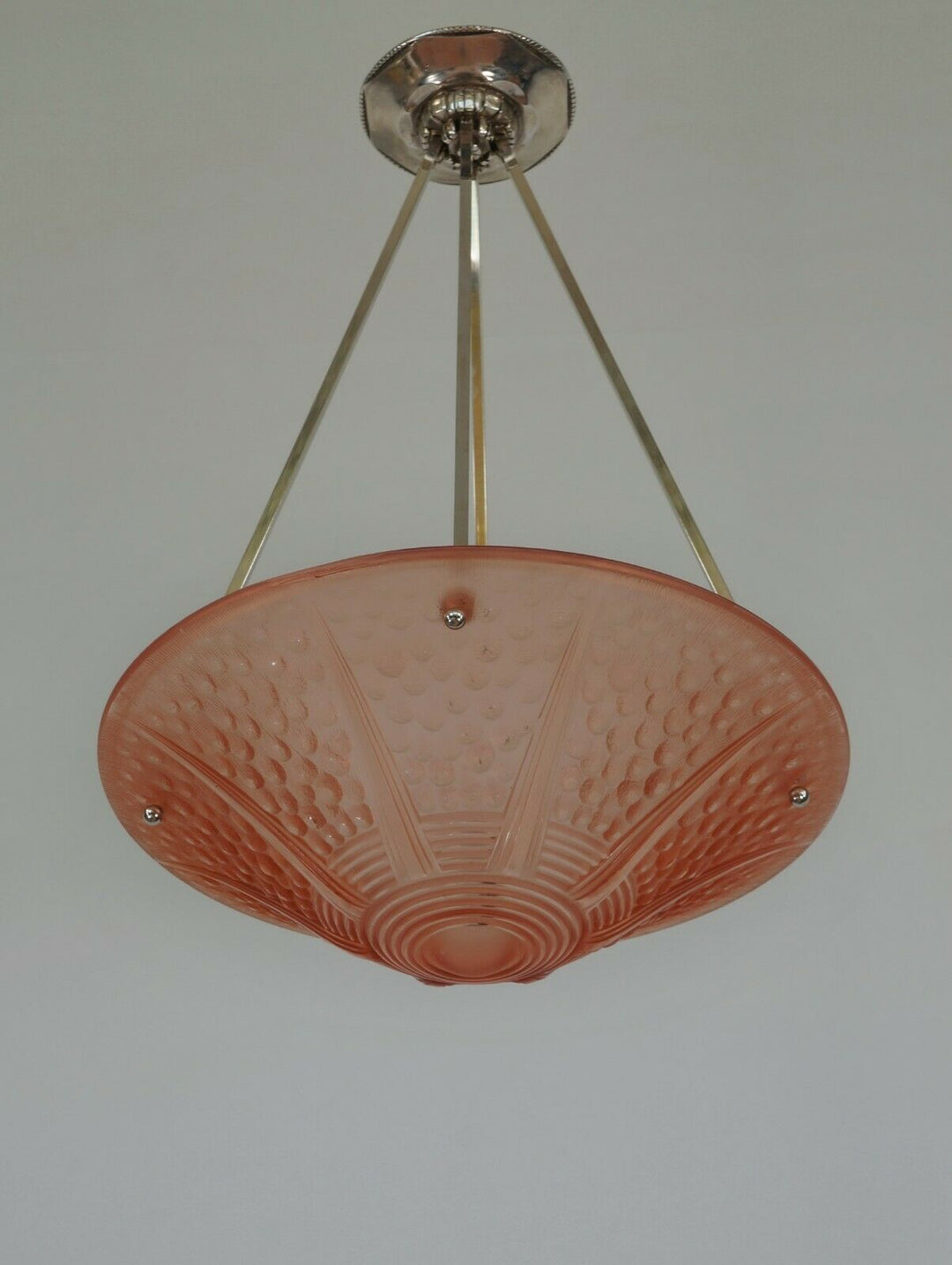 MULLER FRERES & A.BLOCH : large FRENCH 1930 ART DECO PENDANT CHANDELIER . France