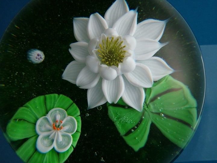 Beautiful Ltd. ed. Baccarat 1977 Water Lillies Paperweight