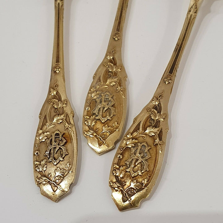 Puiforcat Service à hors d'œuvre en vermeil Argent massif Minerve mignardises