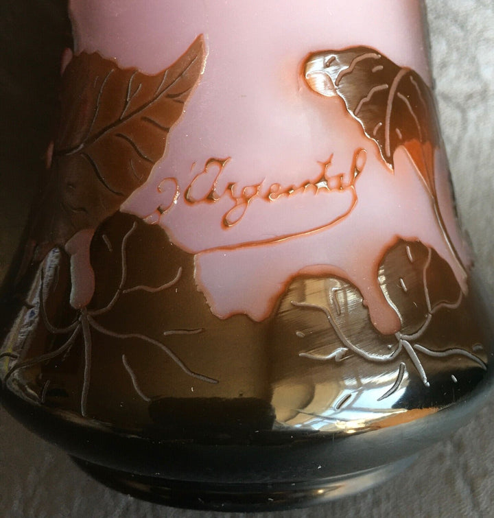 ダルジェンタル（ポール・ニコラ）シクラメンの花の香炉型花瓶　エミールガレ工房で働いていた人物