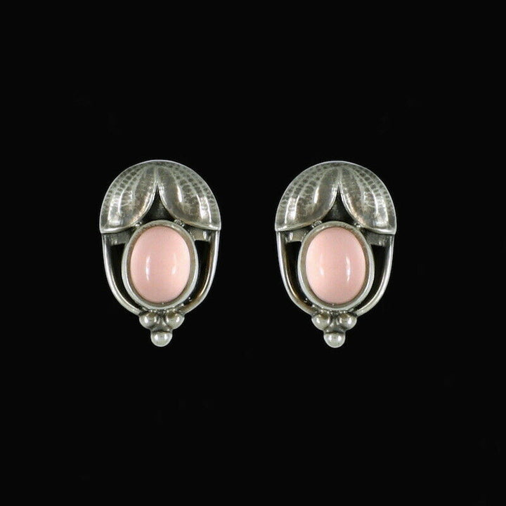 ジョージジェンセン(Georg Jensen)　シルバーイヤークリップ　ローズクォーツ　2003年